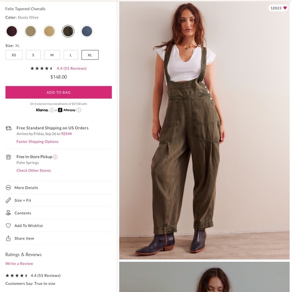 Free People Olive Green Jumpsuit - Picture 1 of 8